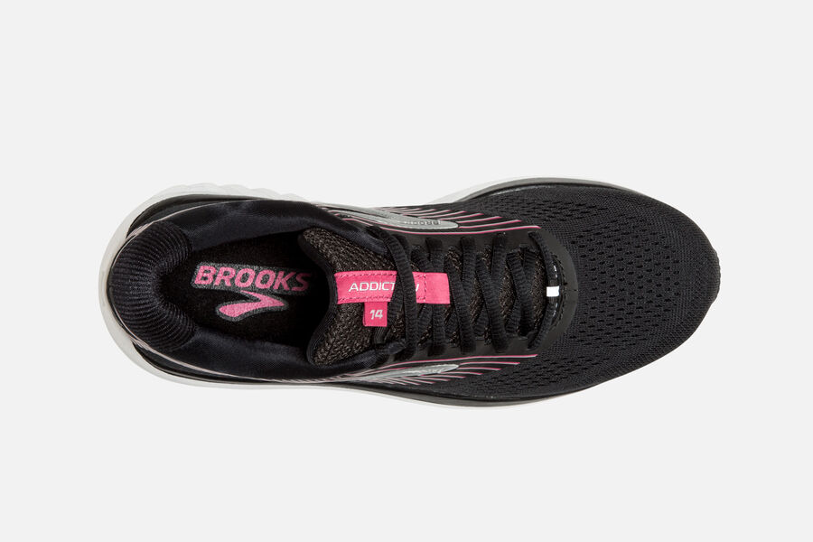 Brooks Addiction 14 Road Running Shoes - Womens - Black/Pink/Silver - IY0251376